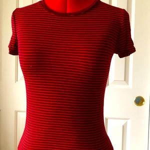 Forever 21 Tops | Orange and Burgundy Striped Short Sleeve T